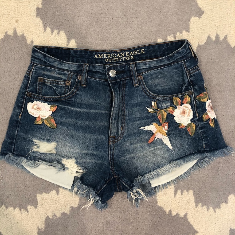 American Eagle Embroidered Shorts